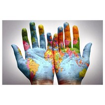 손에 세계지도 재미 있은 캔버스 월 아트 그림 홈 인테리어 장식 북유럽 인쇄 프레임 없음, [12] 60x90cm No Frame, [01] A