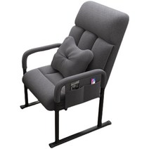 오피스체어 고정식 사무실 쿠션 푹신한 수납 접이식, 옐로우