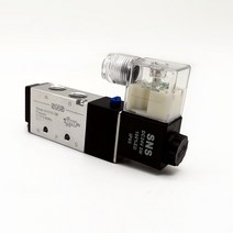 공압 부품 SNS 솔레노이드 밸브 4V210-08 5/2 포트 내부 파일럿 형 단일 코일, 02 DC24V