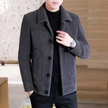 남성자켓 추동 순색 인조밍크 모직 터틀넥 두껍다 점퍼