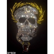 대형 와펜 자수마킹 왓펜 큐빅 스티커 해골 패션 큰 헝겊 붙여 넣기 핫 스팽글 63