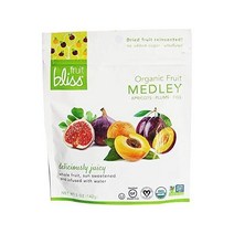 1+1 Fruit Bliss 말린 과일 믹스 및 씨를 제거한 살구 자두 무화과 메들리 스낵 재밀봉 가능한 파, 과일 메들리/유기농_5온스