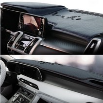 올란도 타공가죽 대시보드커버 블랙원단 레드스티치, 상단네비매립형