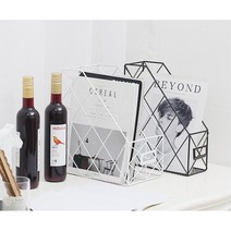 잡지 책 서적 서류 수납 세로 메탈랙 거실책장 북선반, 2단 화이트