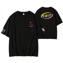 STAYC 스테이씨 굿즈 루즈핏 반팔 응원 상의 라운드 풀오버 티셔츠, XXL, 블랙
