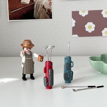 골프채 미니어처 세트 캐디백 촬영소품 플레이모빌소품 달빛스토어, 레드