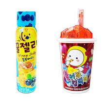 짜먹는 꿀젤리 블루베리맛 12개+불어라 컵피리 콜라향 12개