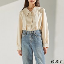 솔로이스트 러블리 피크드칼라 빈버튼 블라우스 SADN1117