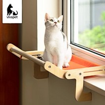 고양이 창틀 해먹 침대 윈도우해먹 걸이, 핑크그레이(비바펫창틀해먹)