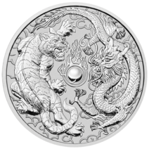 옛날동전 1 온스 드래곤 타이거 실버 코인 은도금 40mm 엘리자베스 소장 가치 희귀동전