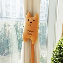 픽차 캐릭터 커튼 타이백 커텐 장식 인형, 05_고양이 타이백(베이지), 1개