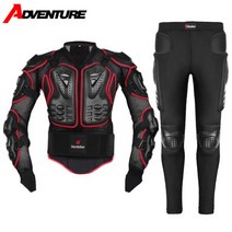 HEROBIKER 남성 바이크 오토바이 바디 아머 모터사이클 자켓 슈트 모토 보호 프로텍터 모토크로스 레이싱 4 피스, MC1001-MP1004 RD_L | CHINA