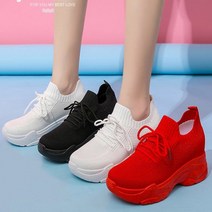 여성 6cm 삭스 키높이운동화 슬립온 여자 스니커즈 조깅화 런닝화