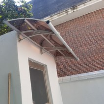 캐노픽스 550 X 2000 테라스 캐노피 창문캐노피 차양막설치 창문 비가림 차양막 비가림, 브라운 렉산 검정 브라켓 실버 바