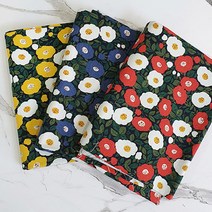 자투리 린넨 컬러풀 동백꽃 택1, 린넨 컬러풀 동백꽃 옐로우