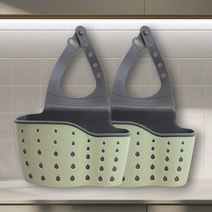 데일리유 데롱데롱 싱크대 수세미 받침대 주방 다용도 수납 걸이 2개, 민트