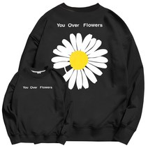 문컬렉션 [당일발송] 쭈리면 오버핏 맨투맨 긴팔티 오버플라워 남녀공용 빅사이즈 티셔츠 티 남자 여자