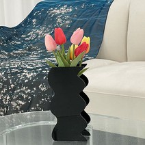 리빙드로우 모던 심플 오브제 인테리어 아크릴 화병, 블랙