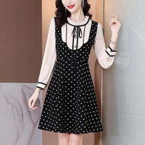 봄 가을 레이스 프릴 원피스 증년 여성 정장 하객룩 데일리룩 우아한 코디 결혼식 40 50 대 긴팔