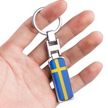 호환 차키케이스 키링 엠블럼 악세사리 키홀더 스티커 차량용품 최신 금속 패션 체인 sweden national flag keyring for volvo v70 xc60 s60, 없음