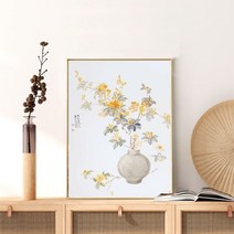 민화 동양화 명화 그리기 DIY 수묵화 난초 유화 그림 액자, 60x80cm, 물감+캔버스+브러시+벽 피팅 악세서리, QX6548