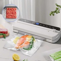 음식 진공포장 진공 포장기 음식 압축기 식품 봉인기, 화이트 슬라이딩 커터 모델+진공백 110개