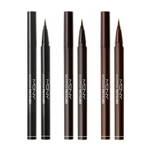 맥퀸뉴욕 워터프루프 펜 아이라이너 브러쉬리퀴드 아이라이너 0.6g+0.6g, 딥블랙, 브라운블랙