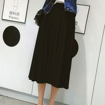 마롱패션 여성 하늘하늘 플리츠 스타일 데일리 롱 스커트 쉬폰
