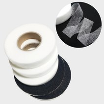 원단테이프 옷감 안감 열접착 양면 테이프 접착원단 본딩라이닝 헤어핀겉지, 화이트1.5cm