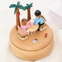신혼 부부 오르골 우드 결혼 선물 발렌타인 웨딩, E(음악:달은내마음을나타낸다)