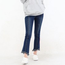 이노뱅크 n.142 앞 절개라인 언발커팅 진청 워싱 부츠컷 청바지 INO383B