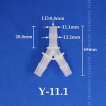 호스커넥터 200 5 개 2.4-6.4mm Y 형 티 커넥터 PP 플라스틱 파이프 스플리터 수족관 물고기 탱크 공기 펌프 호스 분배기, [05] 200pcs, [13] 11.1mm Pagoda