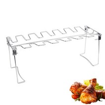 오븐렉 전자레인지 선반 스메그 우녹스 지에라 우드랙 수납형 bbq 쇠고기 치킨 다리 윙 그릴 랙 14 슬롯 스테인레스 스틸 바베큐 나지만 홀더 smoker 오븐 로스터 스탠드, 팬이 있는 그릴 스탠드