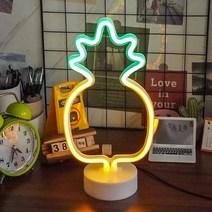 ins 아메리칸 빈티지 야자수 무드등 led 무드등 장식 스탠드 침실 수면등 침대 머리맡 소등 장식, 파인애플,배터리/Usb전원