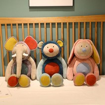 오가닉 애착인형 보들보들 촉감 동물 혼합색상, 코끼리, L(50cm)