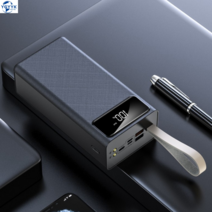 YGYYK 샤오미 대용량 보조배터리 휴대용 급속 충전 50000mAh 스트랩, 블랙 50000