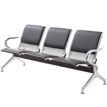 약국 공항 버스 터미널 병원 대기실 의자 벤치 야외, 3인 블랙