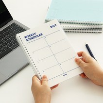 2023 기본 A5 스케줄러 위클리 스프링 플래너 노트 업무일지 가계부 스터디 대학생 직장인 다이어리, 민트