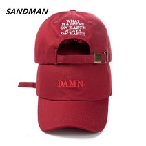 야구모자 SANDMAN 랩퍼 켄드릭 라마 Damn Snapback Cap 자수 DAMN 아빠 모자 여성 남성 야구 모자 힙합 모자 뼈