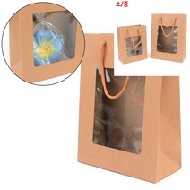 투명 창 선물봉투 소 종이가방도매 종이쇼핑백제작 답례품포장 답례품상자 비닐쇼핑백제작 투명케이스 꽃다발, 중