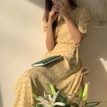 티브레이크 프랑스 스타일 플로랄 드레스 여성 작은 달콤한 모리 기질 솔리드 스커트 여름