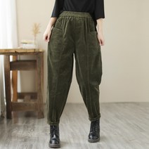 FANSYLI 겨울 여성 코듀로이 바지 벨벳 두꺼운 와이드 캐주얼 기모바지 716호 10A21