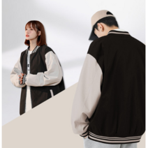 도토리샵 남녀공용 투톤 야구점퍼 과잠 커플룩