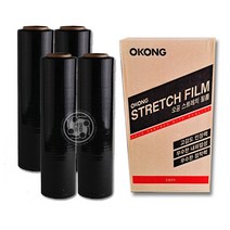 오공 스트레치필름 검정 1박스 공업용랩 수동랩 20mic x 500mm 400m, 1box