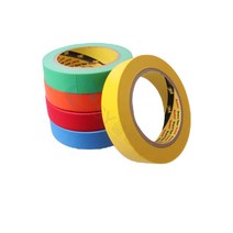 3M 칼라 종이 마스킹테이프 25mm x 40M 종이마스킹 페인트 실리콘 도색 광택 프라모델용 테이프, 노랑, 1개