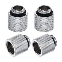 Uxcell 수-암 연장 피팅 G1/4 x 30mm PC 물 냉각 시스템 블랙 4개, Silver Tone