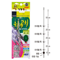 [패밀리낚시] 해동조구사 HA-601 학공치 훌치기 카드 학꽁치훌치기, 4-6호, 1개