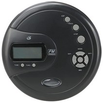 레트로 빈티지 미국 플레이어 안티스킵 보호 기능이 있는 GPX PC332B 휴대용 CD FM 라디오 및 스테레오 이어버드 - 블랙-627980, 블랙입니다.