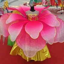 소품 얼룩얼룩 크다 성마당 세상을 열다 춤추다 V스윙 스커트 와이어 꽃잎 공연복 가무 함께 춤을 퍼포먼스 배합, 싱글 스커트