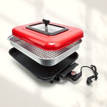 국산 가정용 멀티 전기 그릴 세트 찜기 뚜껑 포함 자동 온도 조절 그릴팬 전기고기불판 삼겹살그릴 잔치팬